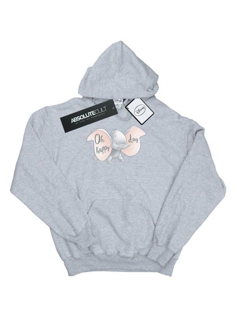Disney - Sweat à capuche HAPPY DAY Gris chiné - Kiabi
