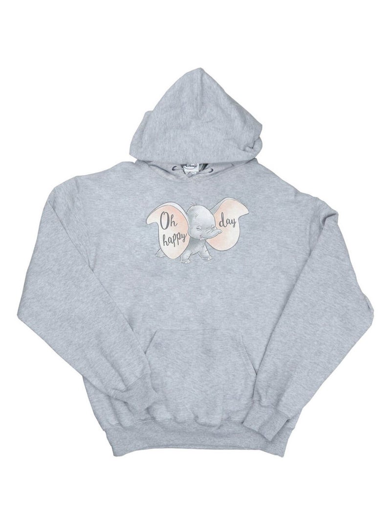 Disney - Sweat à capuche HAPPY DAY Gris chiné - Kiabi
