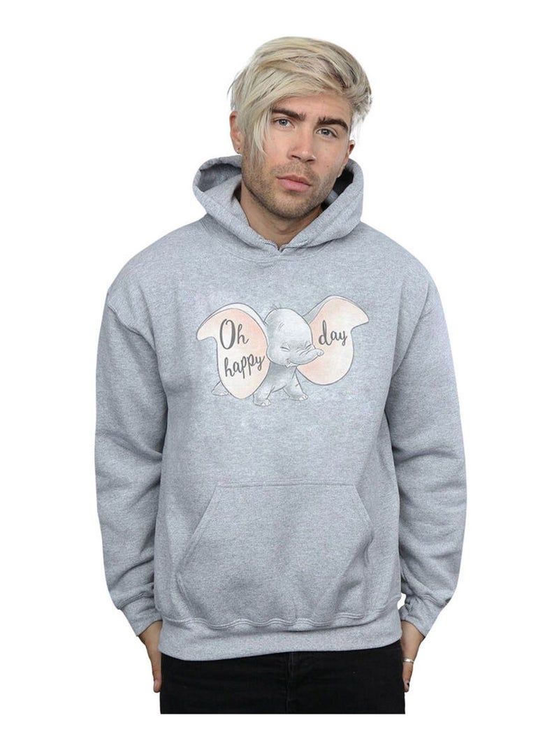 Disney - Sweat à capuche HAPPY DAY Gris chiné - Kiabi