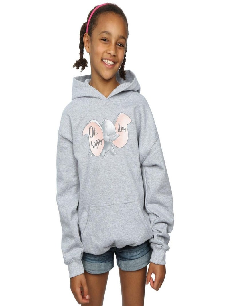 Disney - Sweat à capuche HAPPY DAY Gris chiné - Kiabi