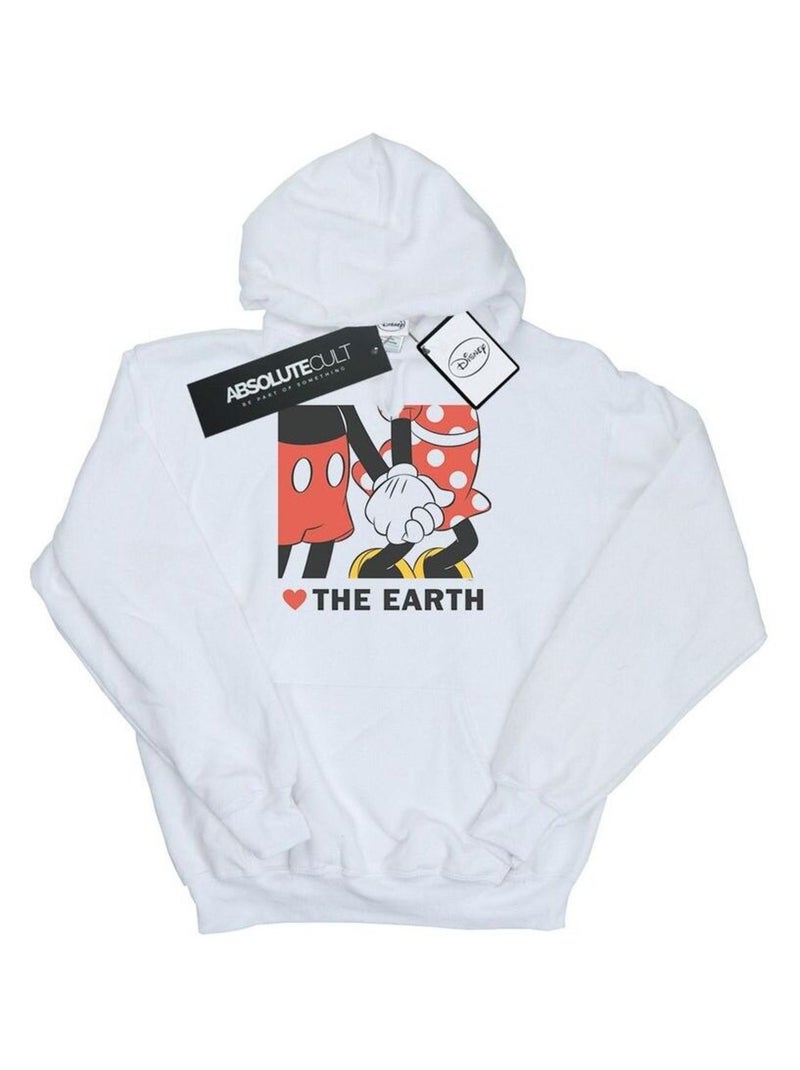 Disney - Sweat à capuche HEART THE EARTH Blanc - Kiabi