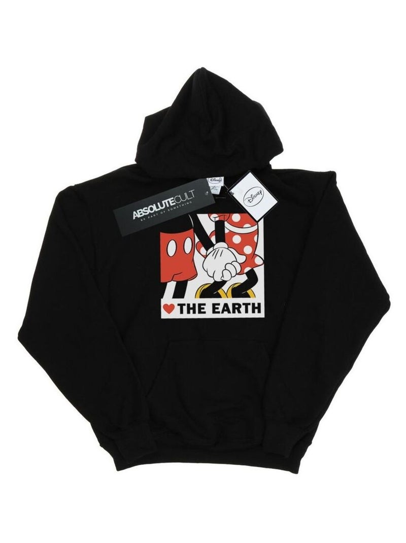 Disney - Sweat à capuche HEART THE EARTH Noir - Kiabi