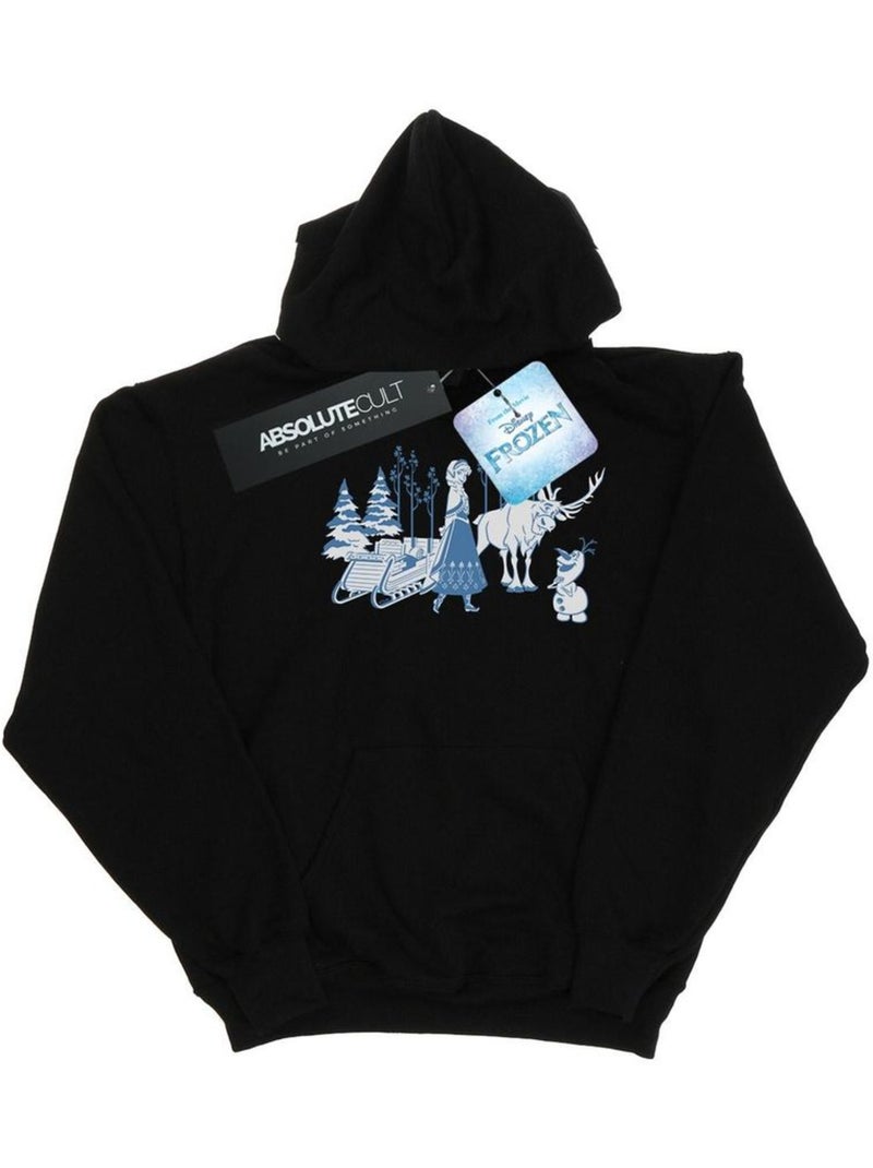Disney - Sweat à capuche La Reine des Neiges Noir - Kiabi