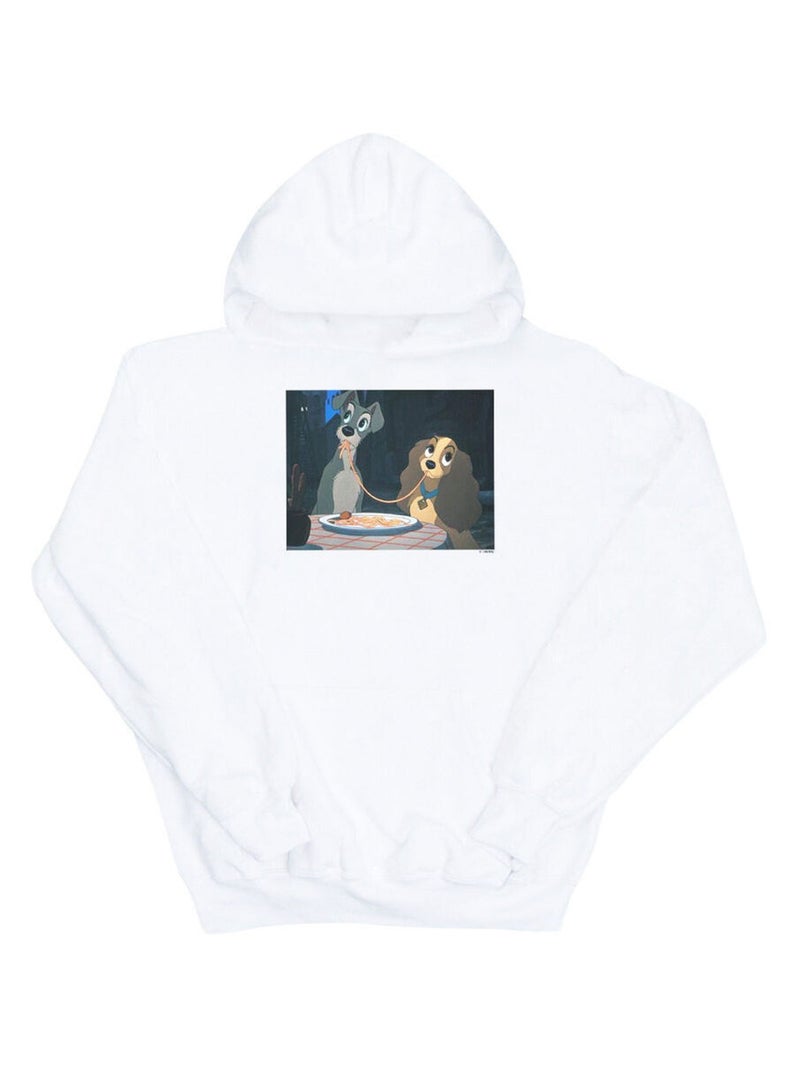Disney - Sweat à capuche LADY AND THE TRAMP SPAGHETTI SLURP Blanc - Kiabi