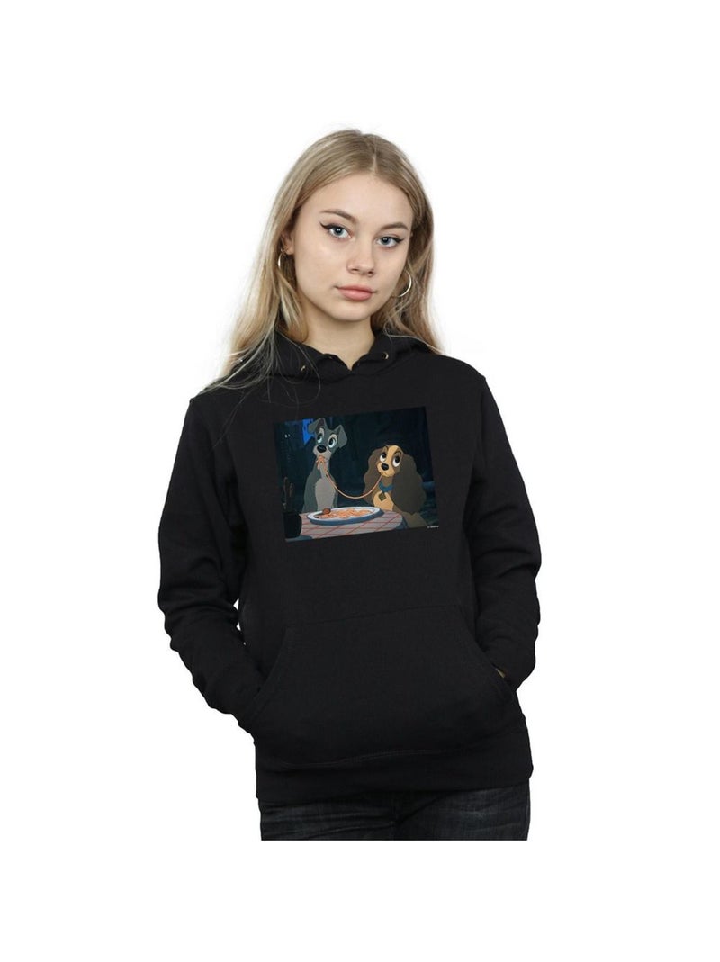 Disney - Sweat à capuche LADY AND THE TRAMP SPAGHETTI SLURP Noir - Kiabi