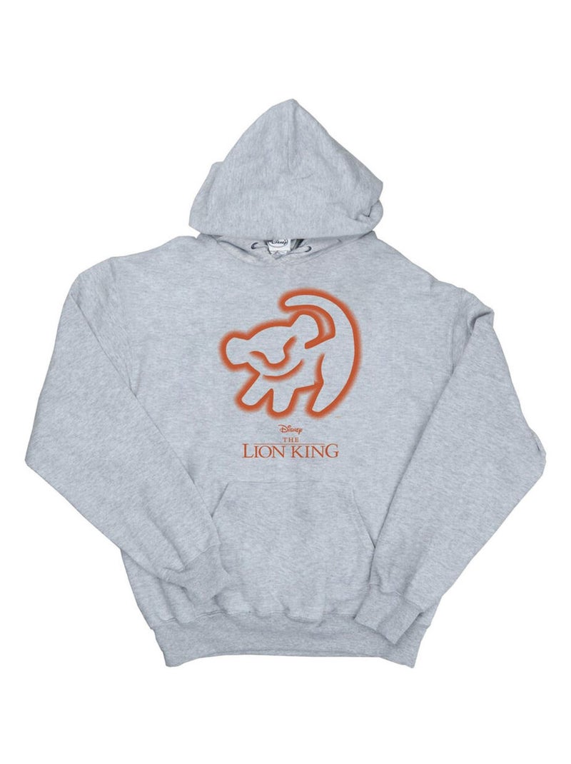 Disney - Sweat à capuche Le Roi Lion Gris chiné - Kiabi
