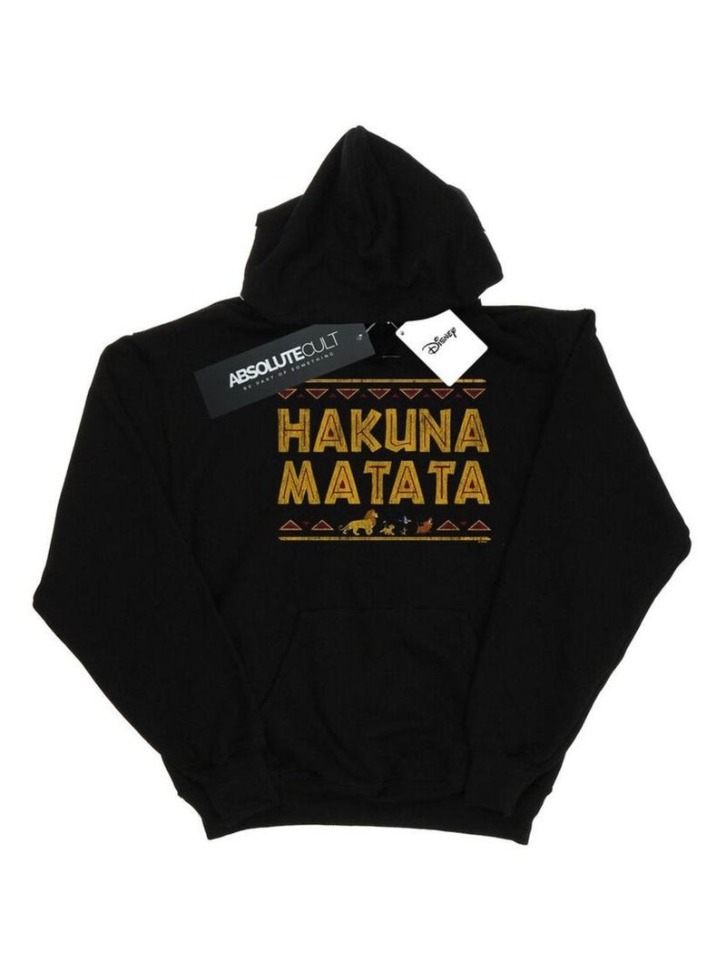 Disney - Sweat à capuche Le Roi Lion HAKUNA MATATA Noir - Kiabi