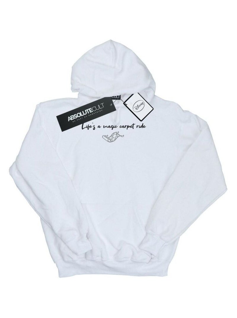 Disney - Sweat à capuche LIFE'S A MAGIC CARPET RIDE Blanc - Kiabi