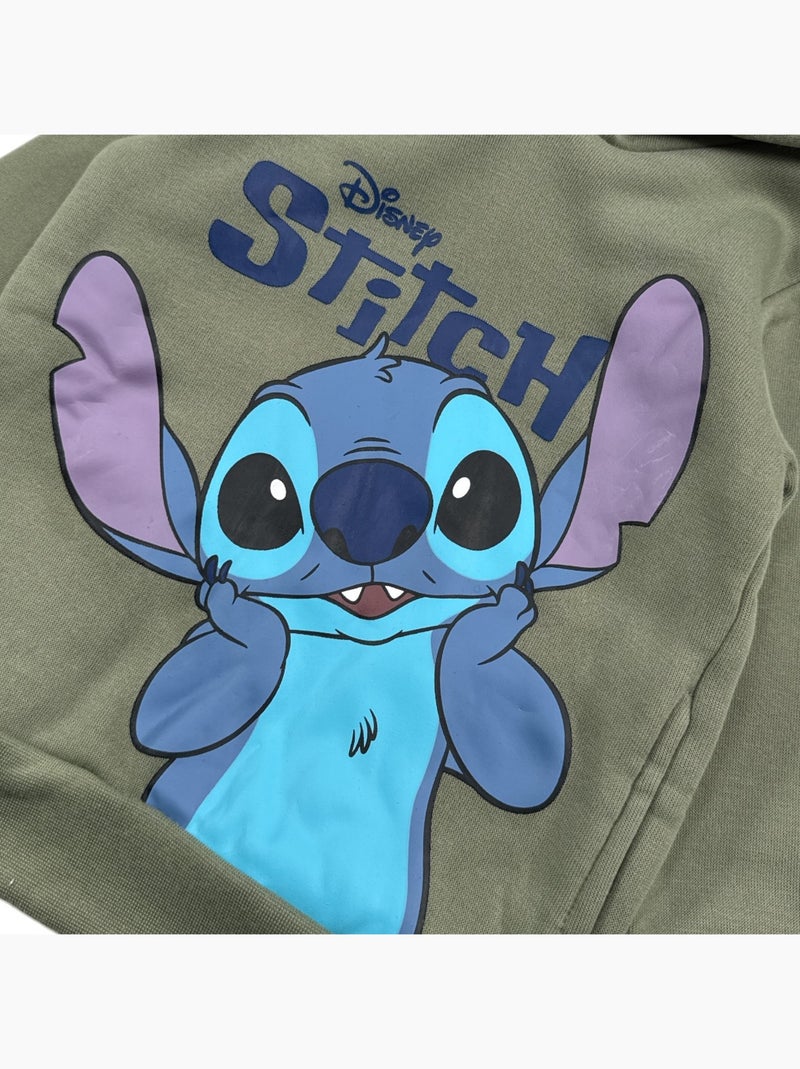 Disney - Sweat à capuche Lilo et Stitch Kaki - Kiabi