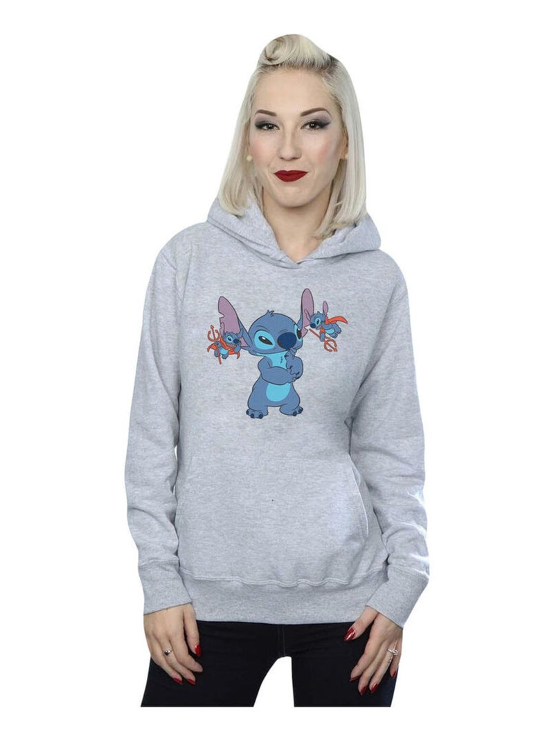 Disney - Sweat à capuche LITTLE DEVILS Gris chiné - Kiabi