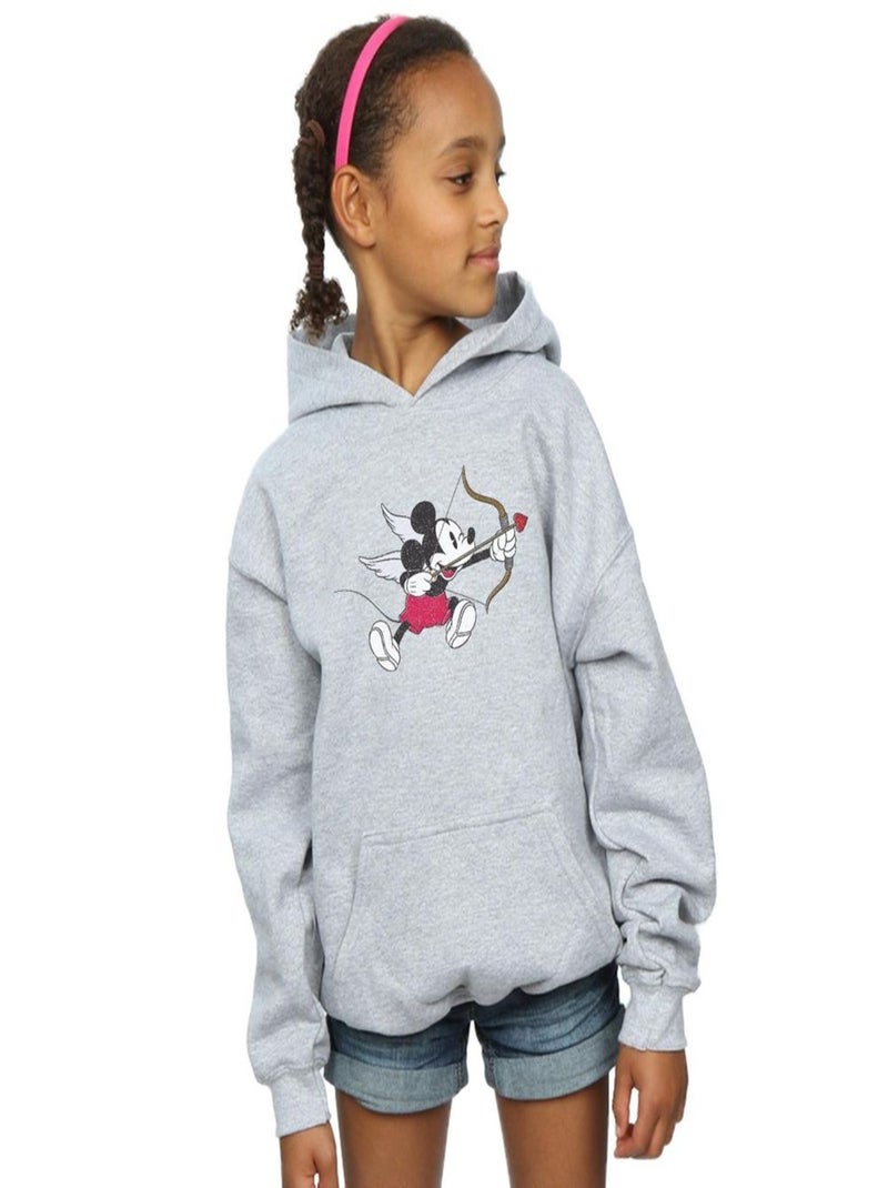 Disney - Sweat à capuche LOVE CHERUB Gris chiné - Kiabi