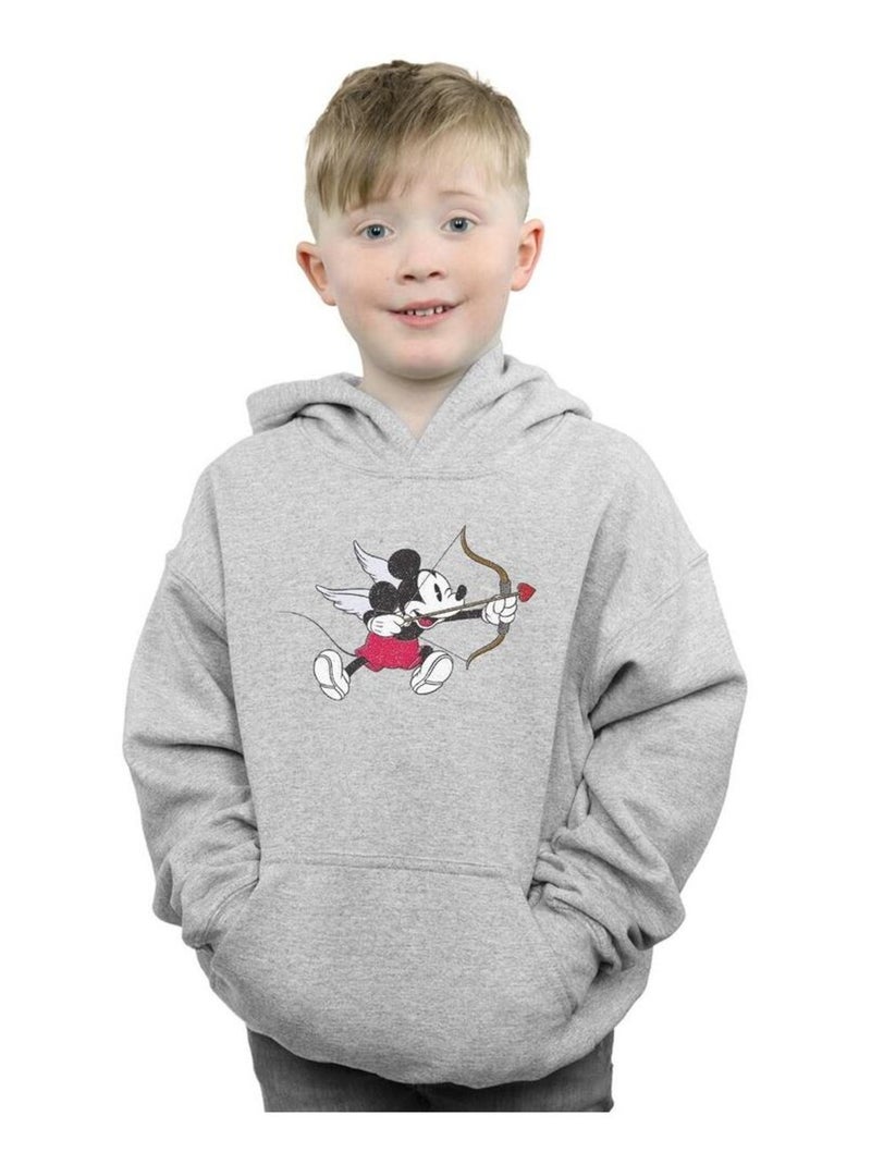 Disney - Sweat à capuche LOVE CHERUB Gris chiné - Kiabi