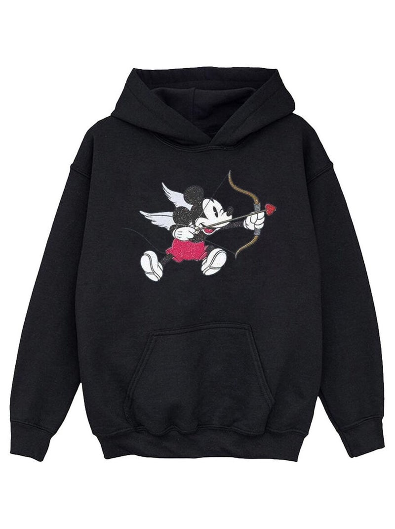 Disney - Sweat à capuche LOVE CHERUB (Mickey Mouse) Noir - Kiabi