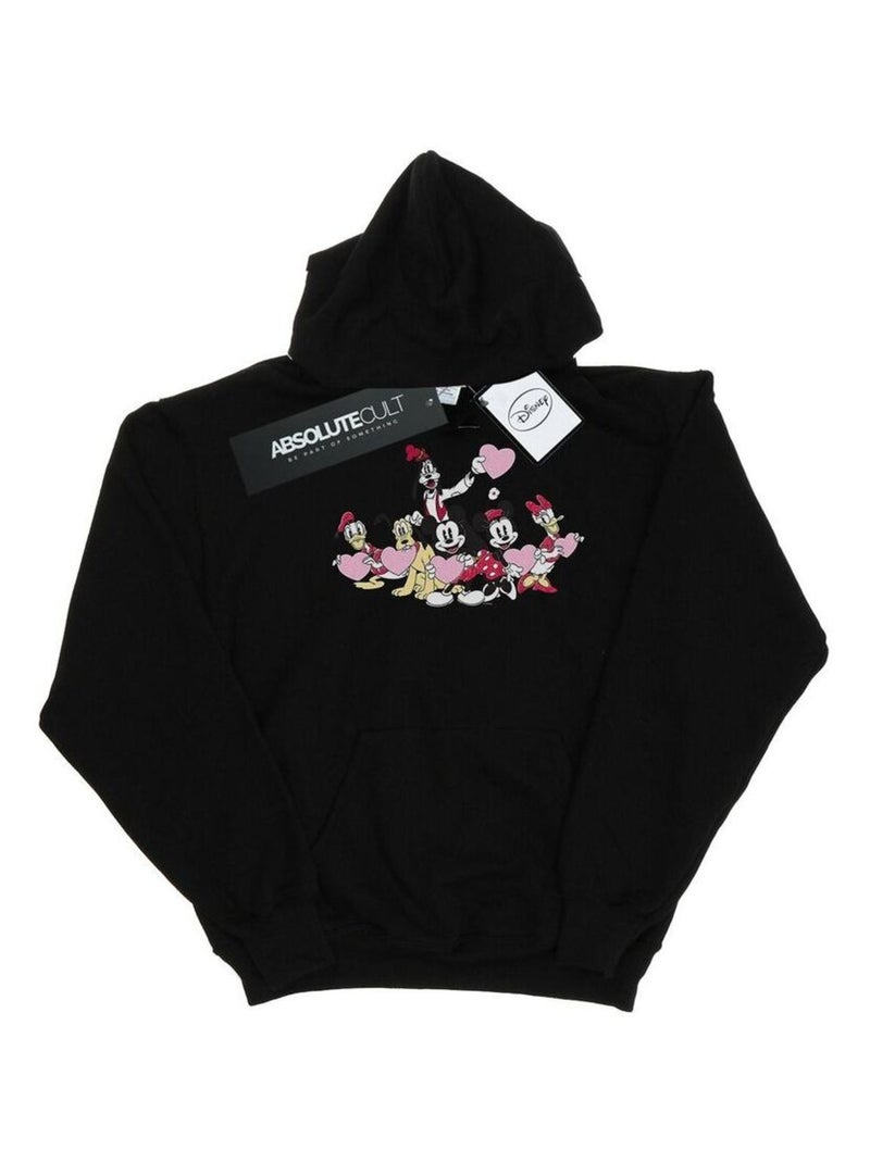 Disney - Sweat à capuche LOVE FRIENDS Noir - Kiabi