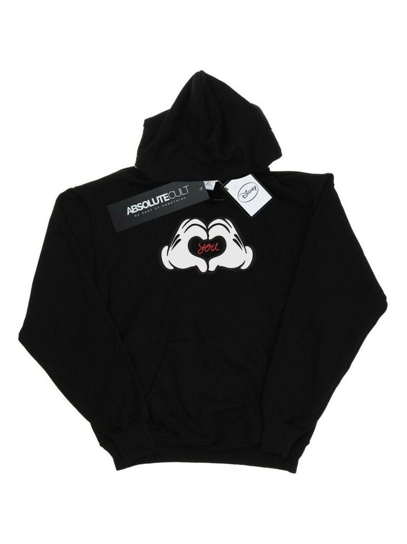 Disney - Sweat à capuche LOVES YOU Noir - Kiabi