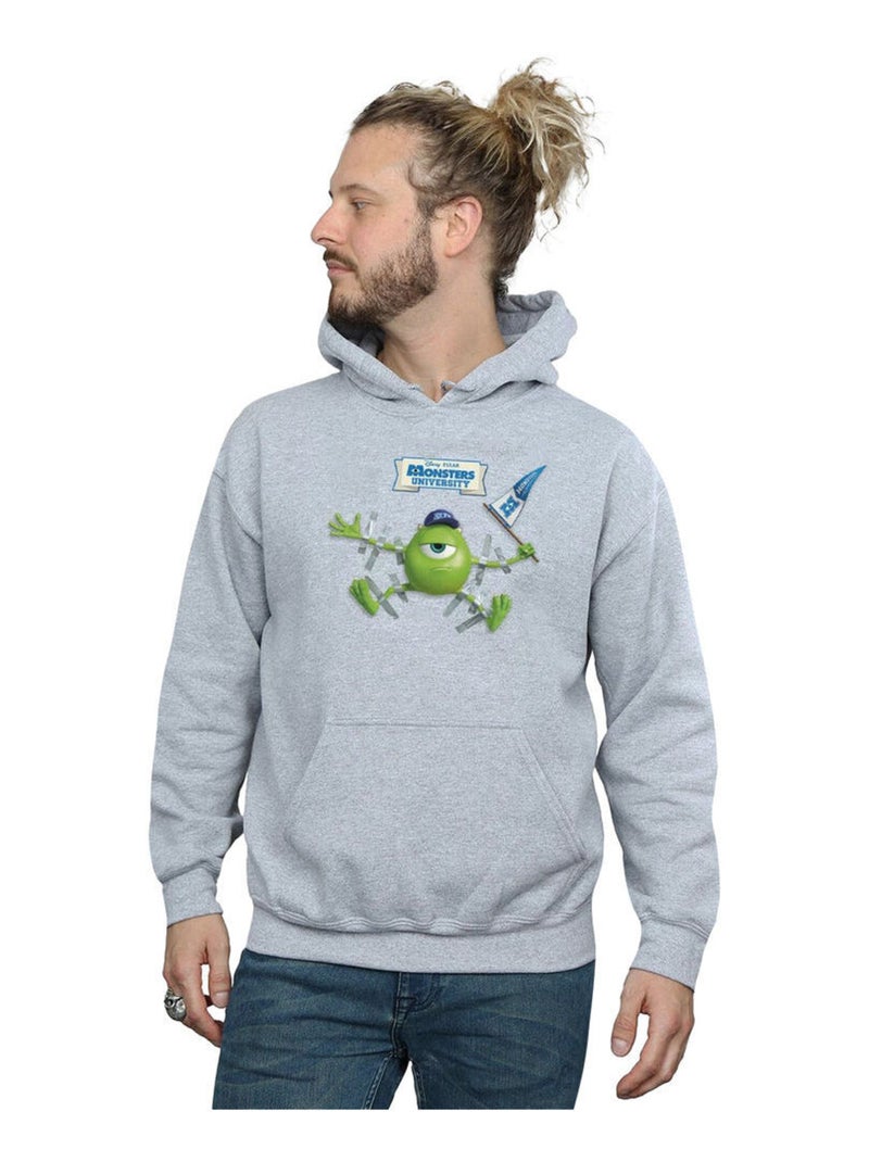 Disney - Sweat à capuche Monstres Academy Gris chiné - Kiabi
