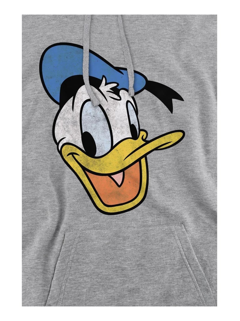 Disney - Sweat à capuche motif Donald Duck Gris chiné - Kiabi