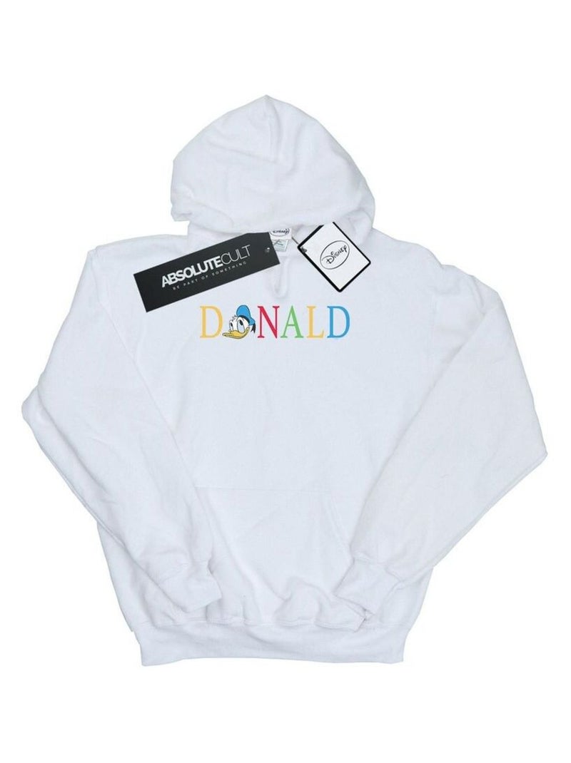 Disney - Sweat à capuche motif Donald Duck motif/style Lettres Blanc - Kiabi