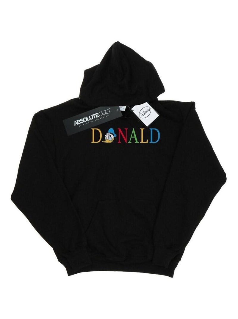 Disney - Sweat à capuche motif Donald Duck motif/style Lettres Noir - Kiabi