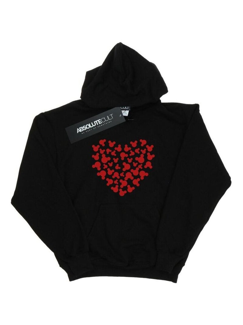 Disney - Sweat à capuche motif Mickey Mouse motif/style cœur en silhouettes Noir - Kiabi