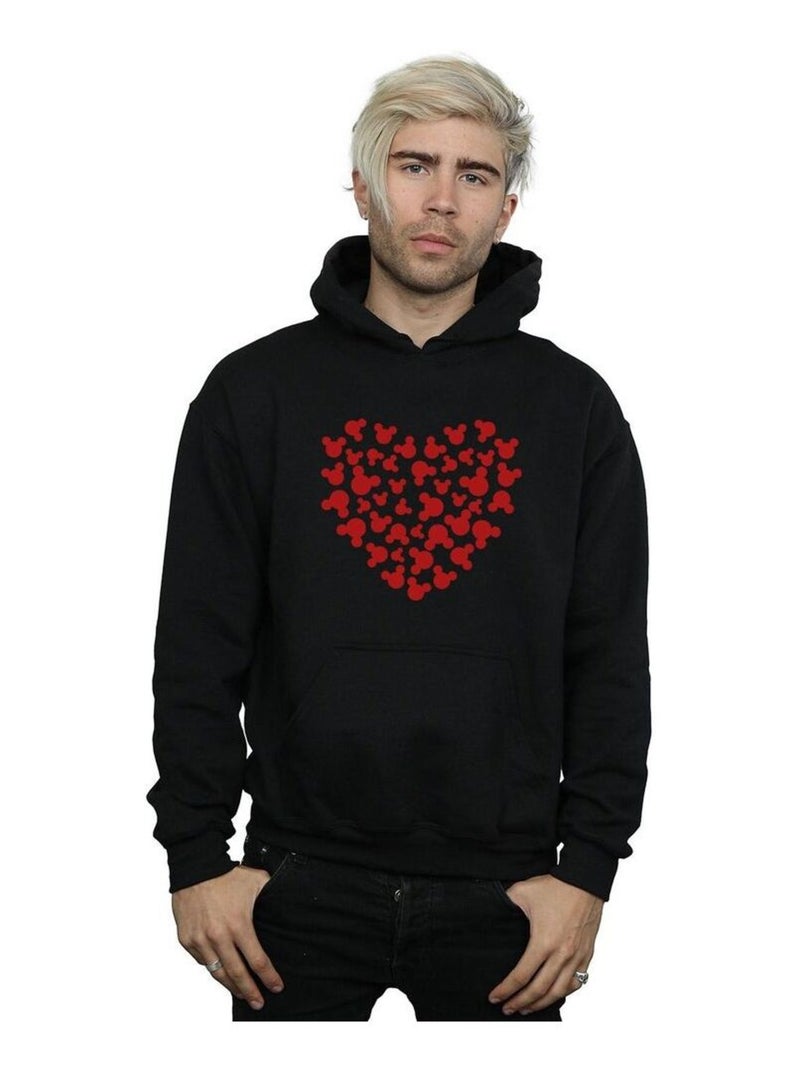 Disney - Sweat à capuche motif Mickey Mouse motif/style cœur en silhouettes Noir - Kiabi
