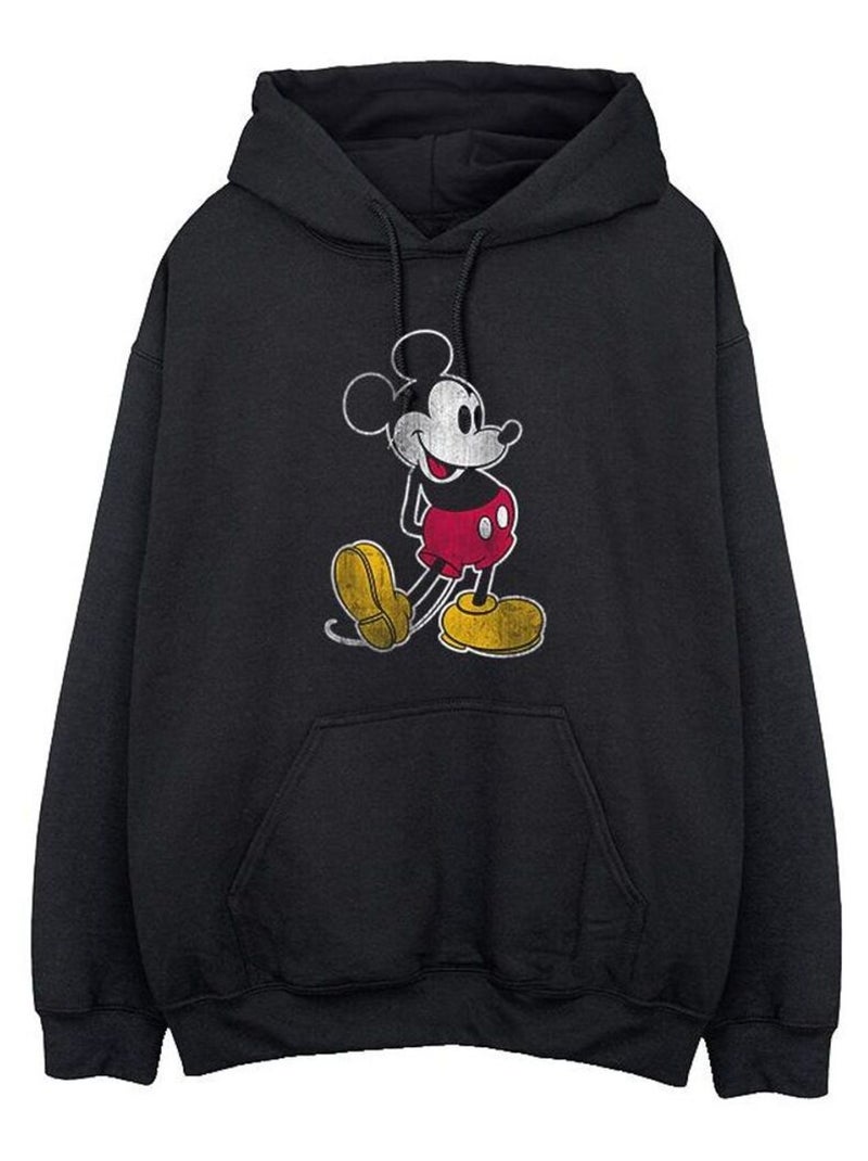Disney - Sweat à capuche motif Mickey Mouse motif/style Coup de pied Noir - Kiabi