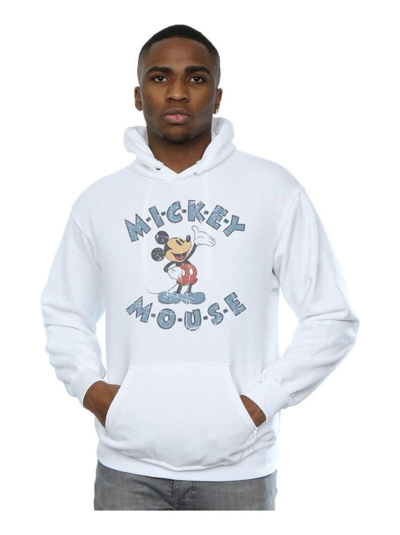 Disney - Sweat à capuche motif Mickey Mouse motif/style Flèche Parr Blanc - Kiabi