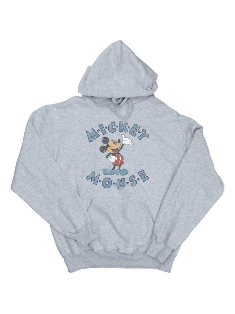 Disney - Sweat à capuche motif Mickey Mouse motif/style Flèche Parr Gris chiné - Kiabi