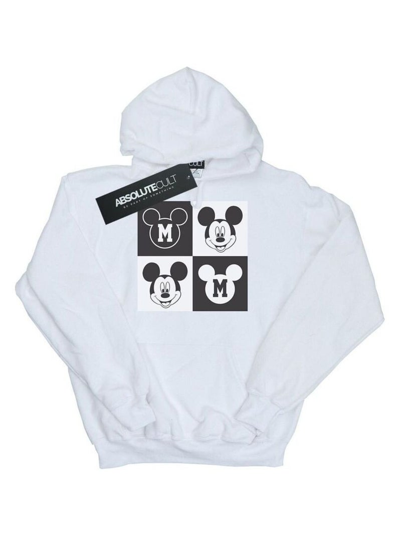 Disney - Sweat à capuche motif Mickey Mouse motif/style Sourire Blanc - Kiabi
