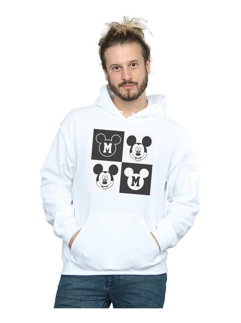 Disney - Sweat à capuche motif Mickey Mouse motif/style Sourire Blanc - Kiabi