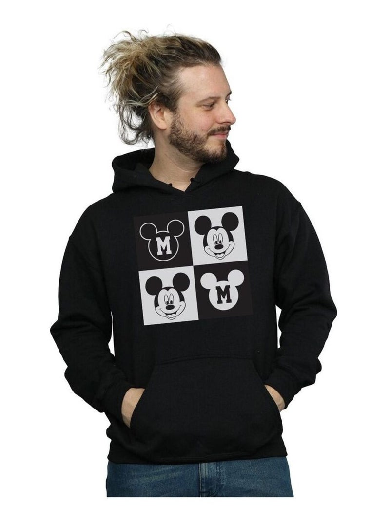 Disney - Sweat à capuche motif Mickey Mouse motif/style Sourire Noir - Kiabi