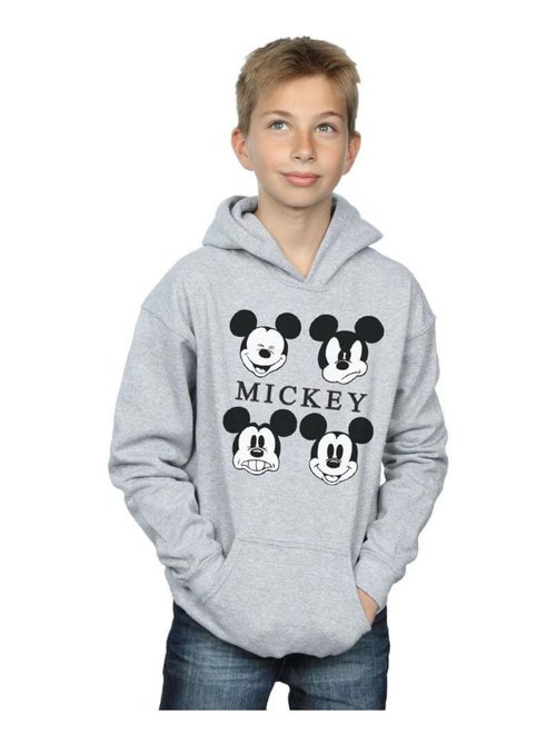 Disney - Sweat à capuche motif Mickey Mouse style 4 têtes - Kiabi
