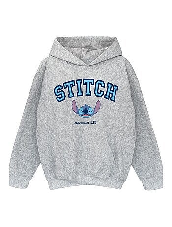 Disney - Sweat à capuche motif Stitch style universitaire