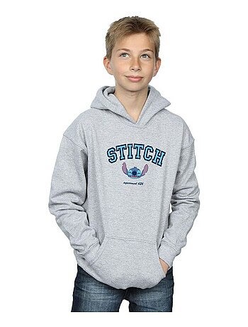 Disney - Sweat à capuche motif Stitch style universitaire