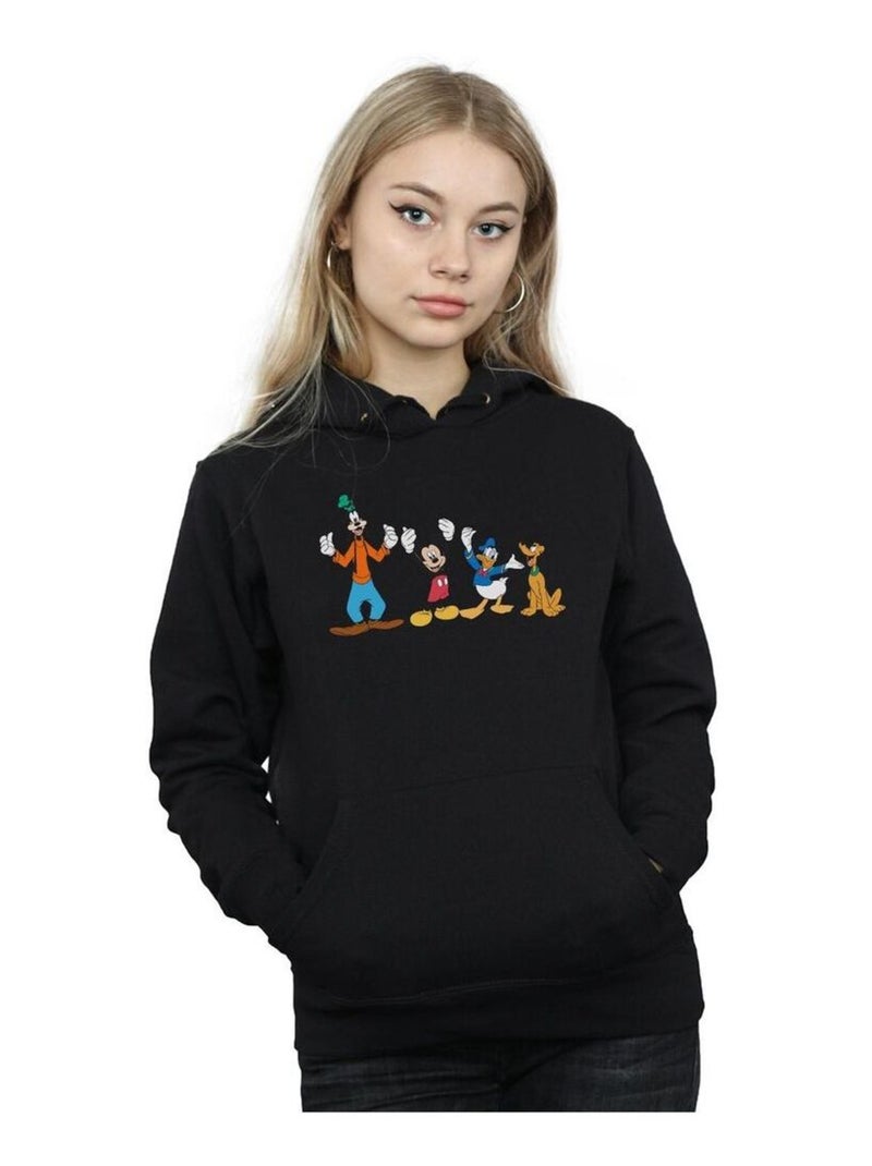 Disney - Sweat à capuche motifs Mickey Mouse et ses amis Noir - Kiabi