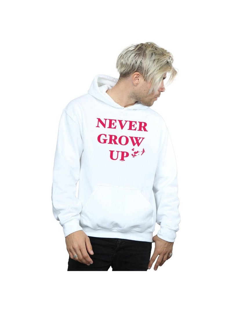 Disney - Sweat à capuche NEVER GROW UP Blanc - Kiabi