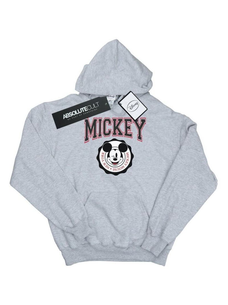 Disney - Sweat à capuche NEW YORK Gris chiné - Kiabi