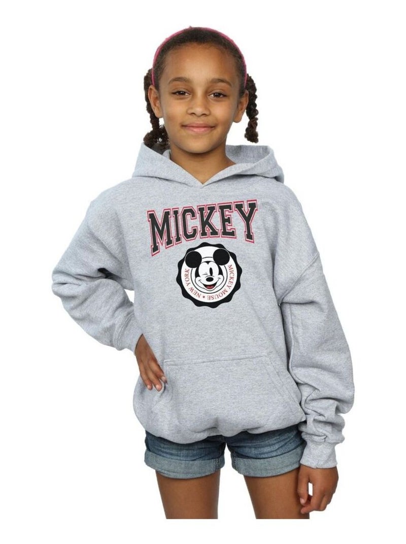 Disney - Sweat à capuche NEW YORK Gris chiné - Kiabi