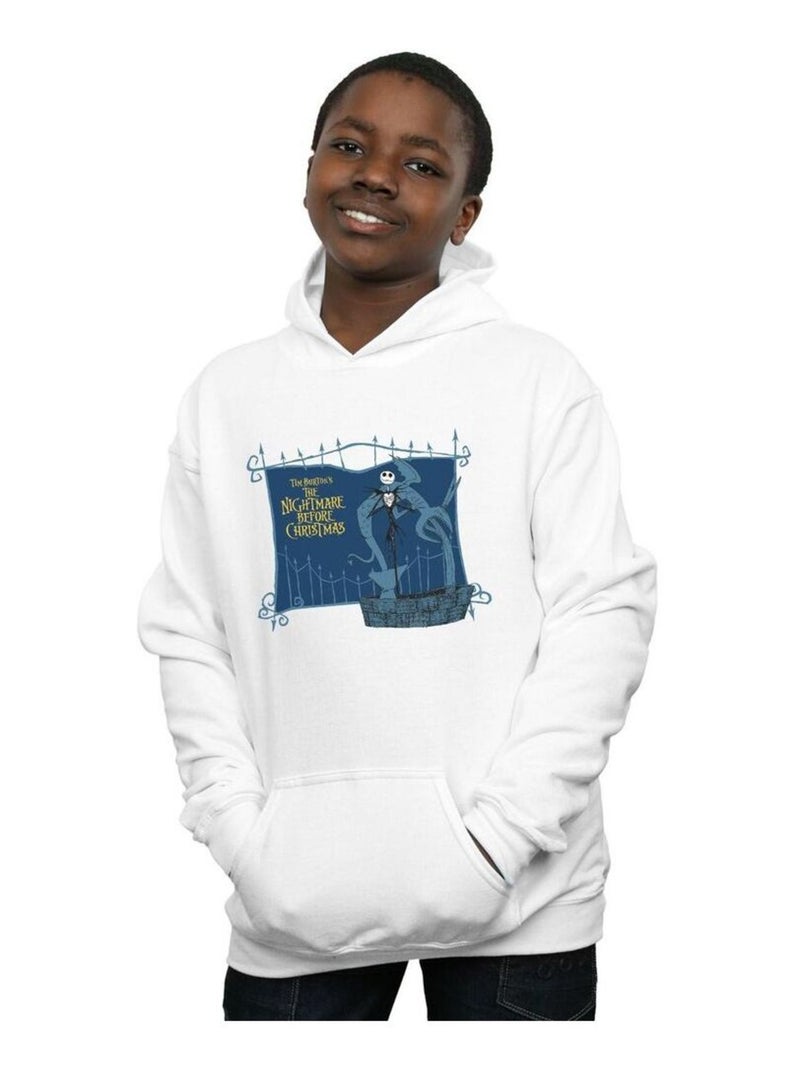 Disney - Sweat à capuche NIGHTMARE BEFORE CHRISTMAS JACK AND THE WELL Blanc - Kiabi