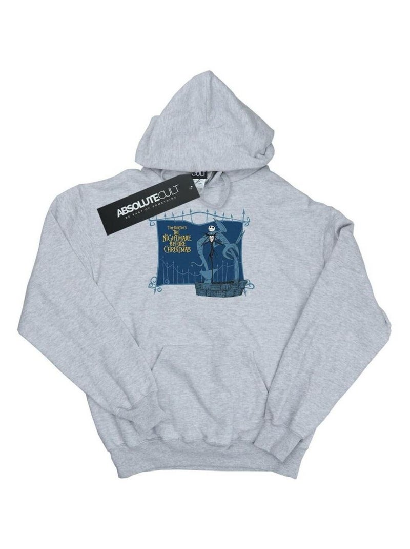 Disney - Sweat à capuche NIGHTMARE BEFORE CHRISTMAS JACK AND THE WELL Gris chiné - Kiabi