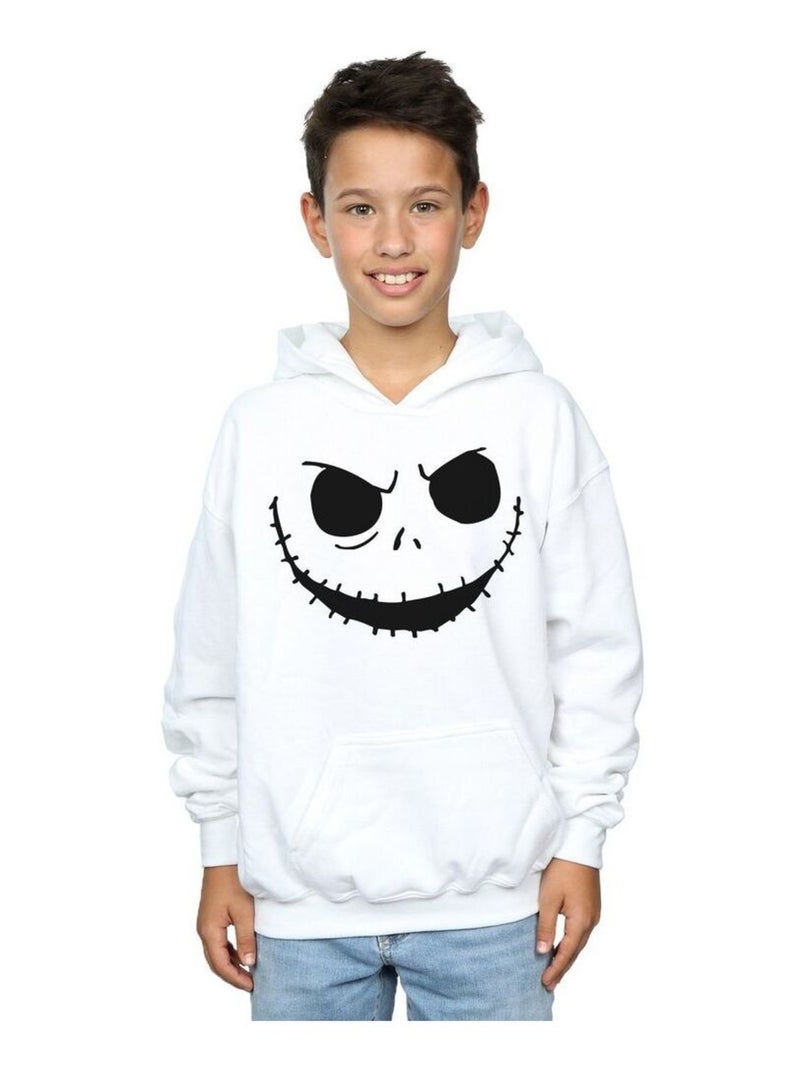 Disney - Sweat à capuche NIGHTMARE BEFORE CHRISTMAS JACK'S FACE Blanc - Kiabi