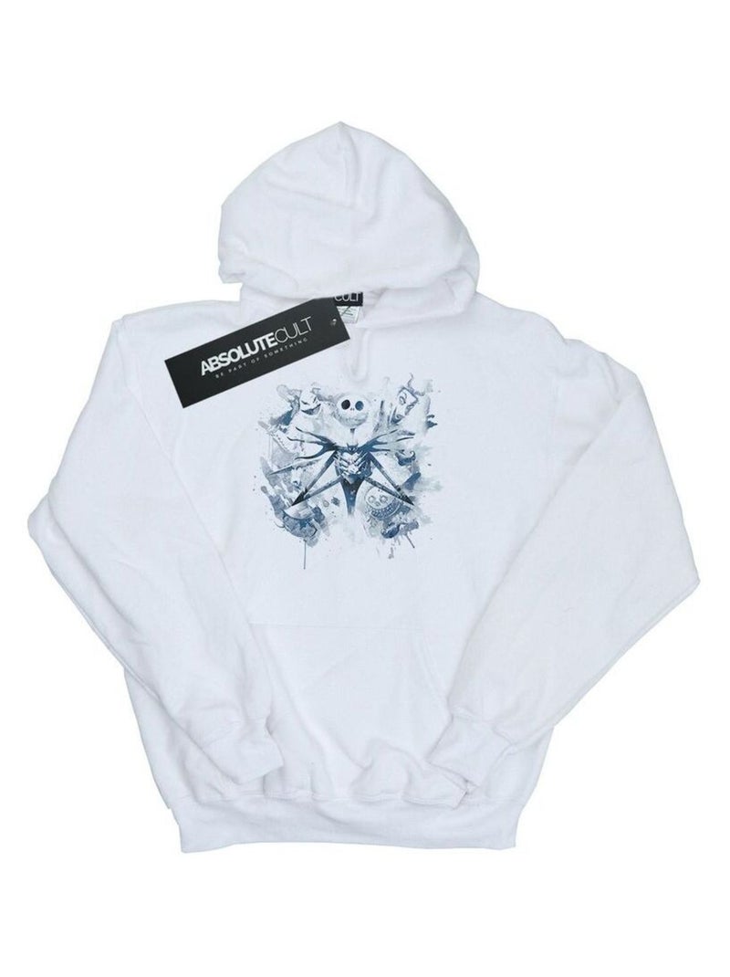 Disney - Sweat à capuche NIGHTMARE BEFORE CHRISTMAS PAINT SPRAY CARERS Blanc - Kiabi