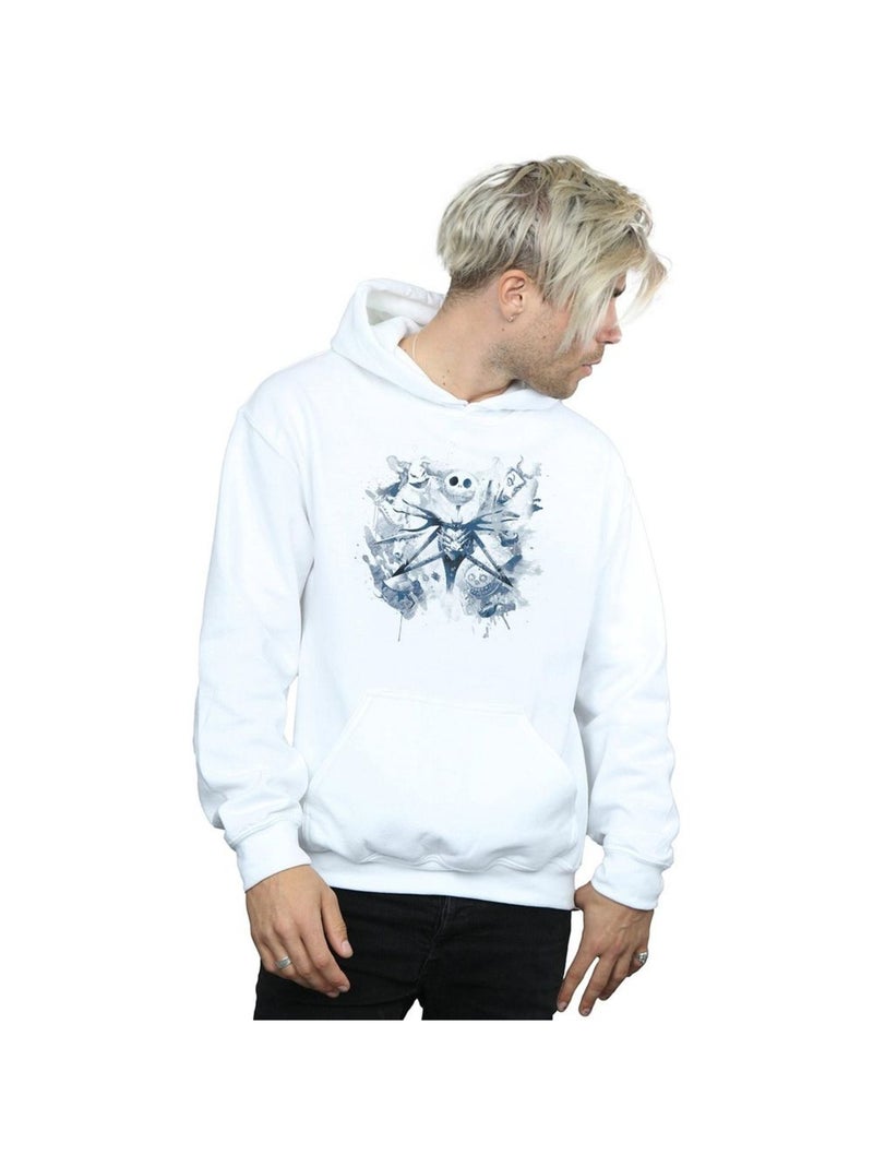 Disney - Sweat à capuche NIGHTMARE BEFORE CHRISTMAS PAINT SPRAY CARERS Blanc - Kiabi