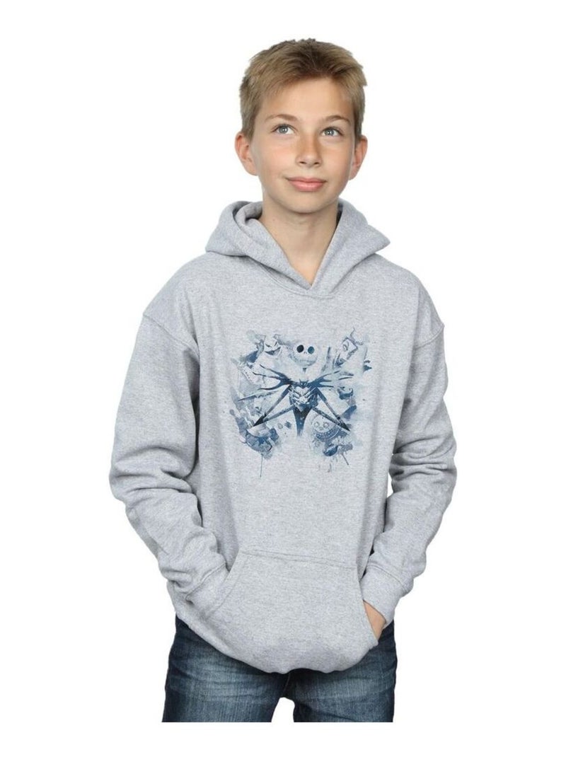 Disney - Sweat à capuche NIGHTMARE BEFORE CHRISTMAS PAINT SPRAY CARERS Gris chiné - Kiabi