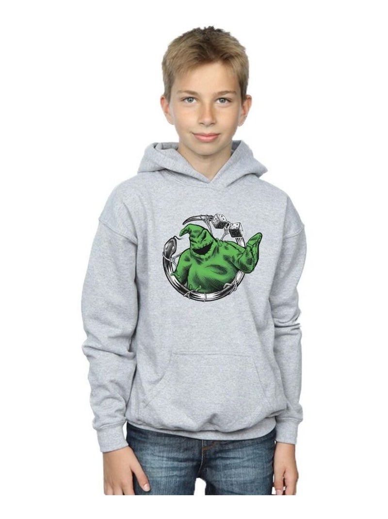 Disney - Sweat à capuche NIGHTMARE BEFORE CHRISTMAS ROLL THE DICE Gris chiné - Kiabi
