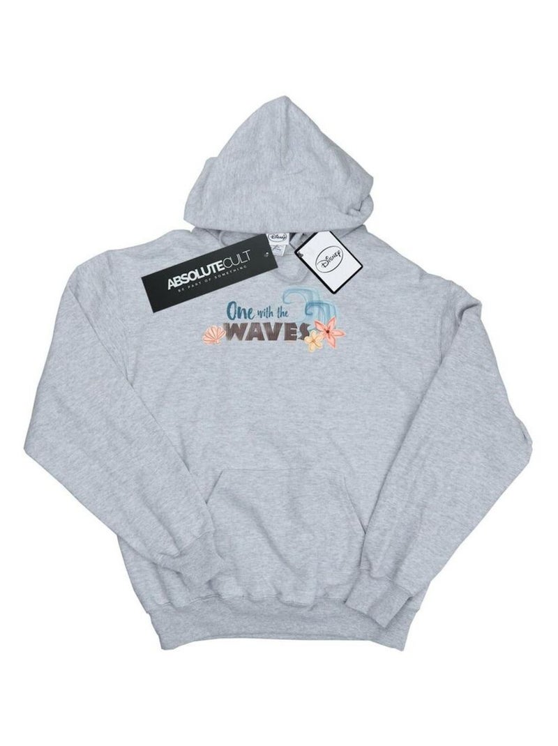 Disney - Sweat à capuche ONE THE WAVES Gris chiné - Kiabi