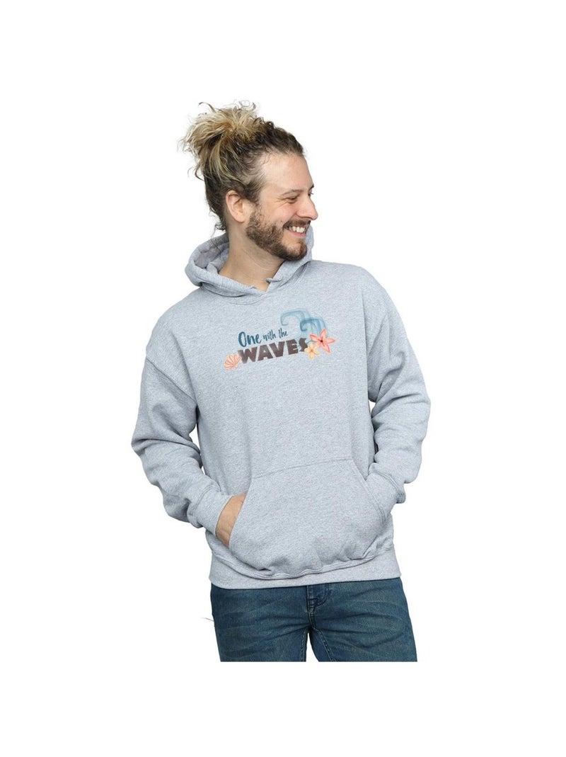 Disney - Sweat à capuche ONE THE WAVES Gris chiné - Kiabi