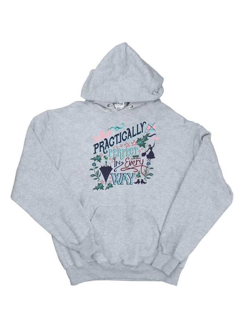 Disney - Sweat à capuche PRACTICALLY Gris chiné - Kiabi