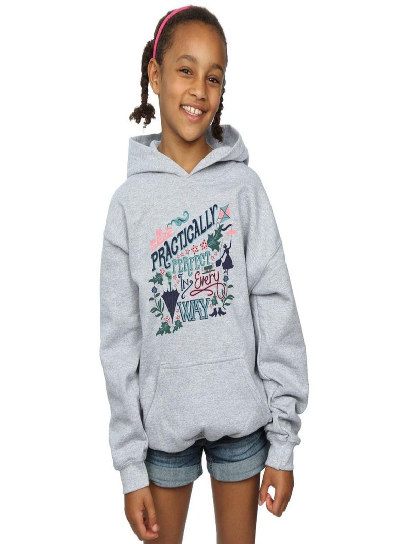 Disney - Sweat à capuche PRACTICALLY Gris chiné - Kiabi