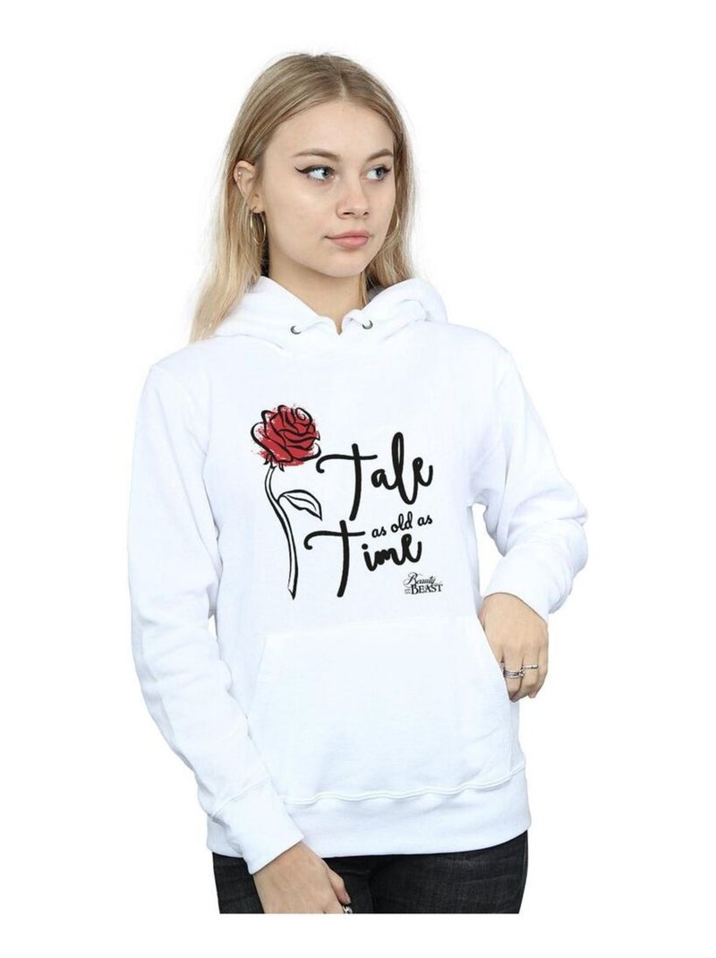 Disney - Sweat à capuche TALE AS OLD AS TIME Blanc - Kiabi